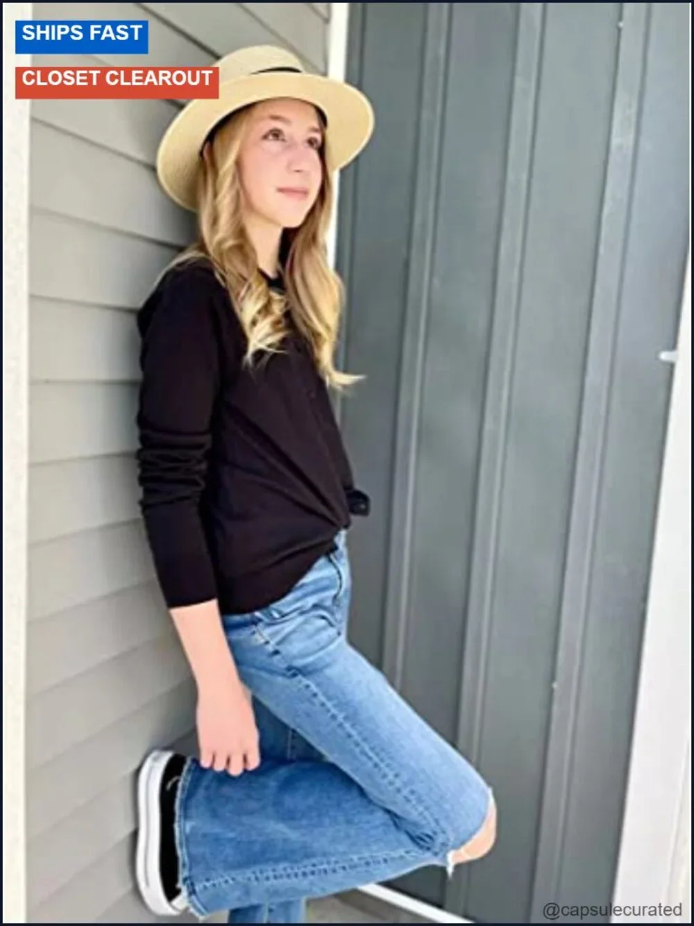Foldable Packable Straw Boater Sun Hat for Women Wide Brim Beach